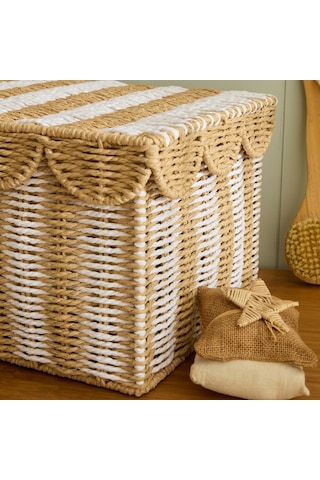 Karaca Home Nelia Kapaklı Organizer Sepet 45x32,5x25 Cm Kahverengi