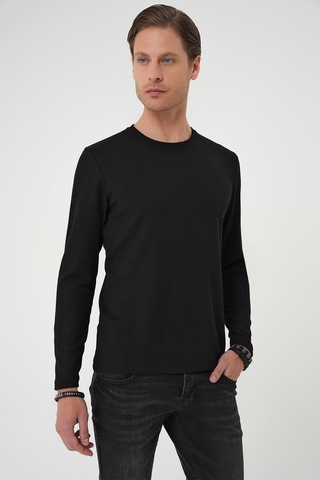 Efor Ts 887 Slim Fit Siyah T-shirt Siyah