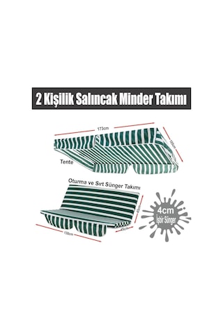 Salıncak Minder Takımı(Süngerli)2 Kişilik Salıncak Minder Yşlbyz (526957367)