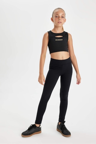 Defacto Kız Çocuk Bisiklet Yaka Yazı Baskılı Pencere Detaylı Kolsuz Atlet D0312A824AUBK81 Siyah