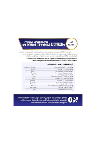 Kadınlar İçin Multivitamin Takviyesi - 14 Vitamin Ve 8 Mineral, 60 Tablet, Vegan