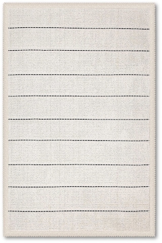 Bluenity Barı Doğal Pamuklu 2'li Banyo Kilim Seti 60x90+40x60 Cm - Ekru/siyah Çizgili Ekru