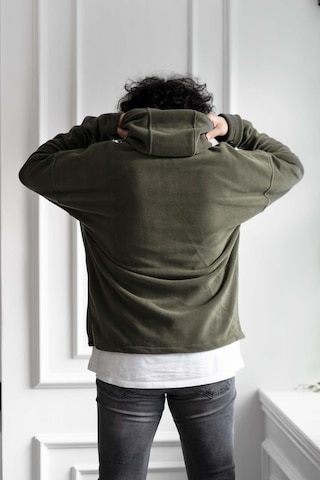 Kapşonlu Oversize Polar Erkek Sweatshirt 001