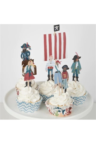 Meri Meri - Pirate Ship Cupcake Kit - Korsan Gemisi Cupcake Seti - 24'lü