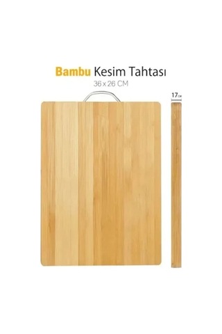 Mey İthalat Metal Saplı Bambu Kesim Panosu Çok Renkli