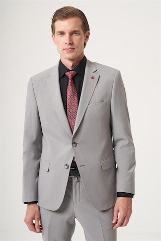 İmza Gri Mono Yaka 6 Drop Slim Fit Tam Astar Esnek Takım Elbise 1001260181
