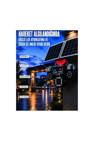 Astraltech 4 Kameralı 4g Sım Kart Destekli Güneş Enerjili Akıllı Güvenlik Kamerası