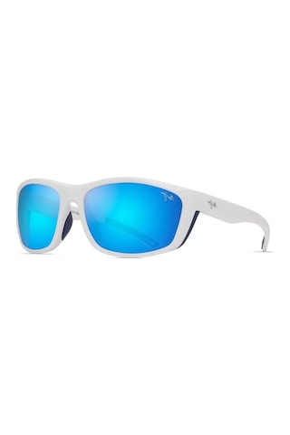 Maui Jim Mj 0869s 002 62 Aynalı Polarize Erkek Yastık Beyaz Kemik Güneş Gözlüğü Beyaz