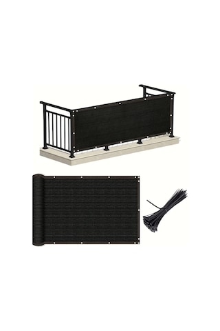 Elmpaly 39.37x118.11 Inç Siyah Ağır Gözetici Çit Ekranı 150gsm Rüzgar Ve Toz Geçirmez