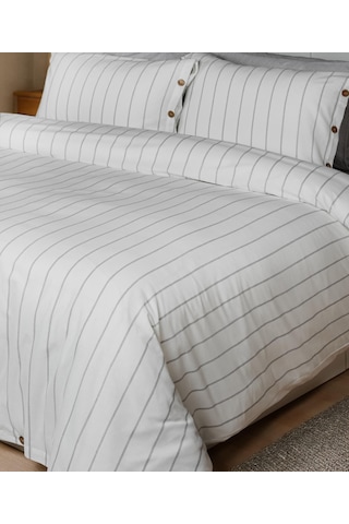 Cotton Collection Tek Kişilik Çizgili Nevresim Seti Rayuna Renkli