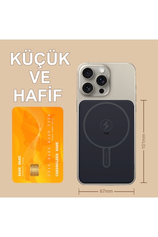 Bix PB109 10000 Mah Type-c Usb-a 22.5w Kablosuz Powerbank Siyah