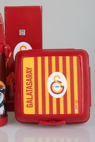 "dekomus Cep Defteri Hediyeli" Yeni Sezon Lisanslı Galatasaray Leon Askılı 500 Ml Çelik Matara Ve Çizgili Beslenme Kabı Seti Ahşap