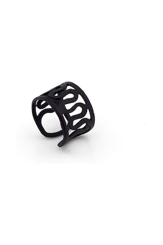 Mat Siyah Renkli Earcuff Kikirdak Küpe Sarmal Desenli Ex085 Siyah