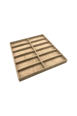 Yerli Üretim Havana Model Süet Kumaş Sütlü Kahve Renk 38cm /36 Cm Gözlük Sergileme Çekmece Içi Stand Çok Renkli