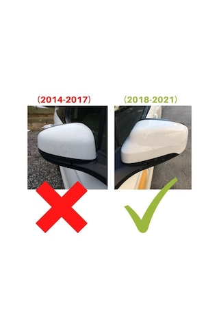 Ford Courier Yarasa Ayna Kapak - 2018 2021. Makyajlı - Parlak Siyah