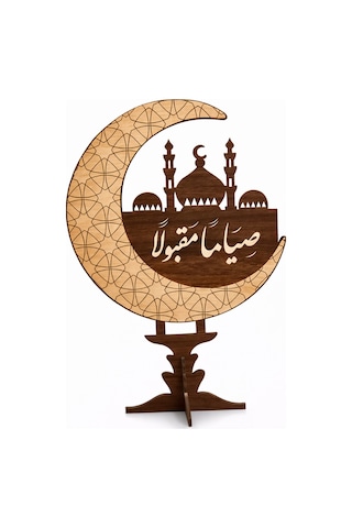 Lazer Kesim Ahşap Ramazan Camii Masa Süsü İslami Dekorasyon