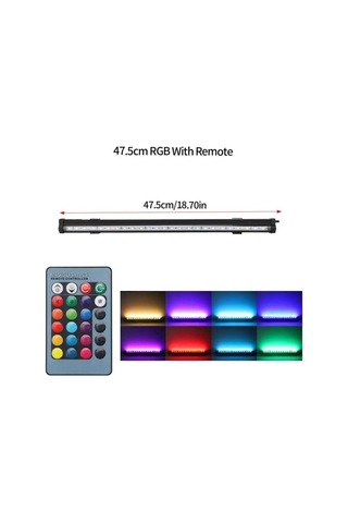 Silkroadselect Longbangdian Shop Boyut-47cm Tarzı M Led Akvaryum Işık Balık Tankı Lambası Rgb Su Geçirmez Uzaktan Kumanda Hava Kabarcık Lambası Sualtı Dalgıç Oksijen Işığı Çok Renkli