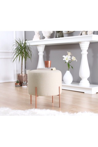 Lorencehome Copper Puf - Krem / Lorencehome