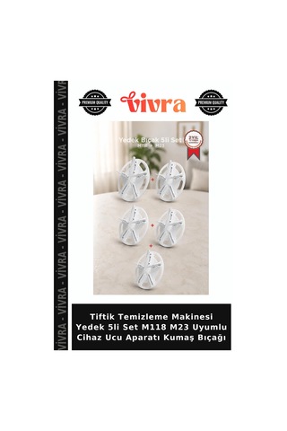 Tiftik Temizleme Makinesi Yedek 5li Set M118 M23 Uyumlu Cihaz Ucu Aparatı Kumaş Bıçağı