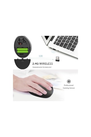 Tongxida T33 Ergonomik Kullanıcı İçin 2.4ghz Siyah Optik Kablosuz Mouse T33