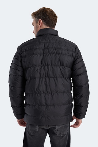 Slazenger Horızon I Erkek Dik Yaka Fermuarlı Siyah Mont & Kaban Siyah