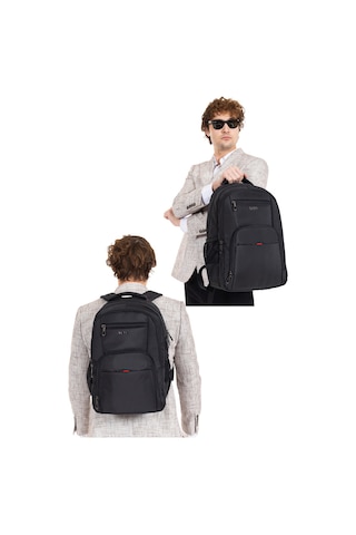 Dada 06 Apple Mocbook Uyumlu Usb Aparatlı Siyah Laptop Sırt Çantası 14 İnç Darbe Emici Koruma