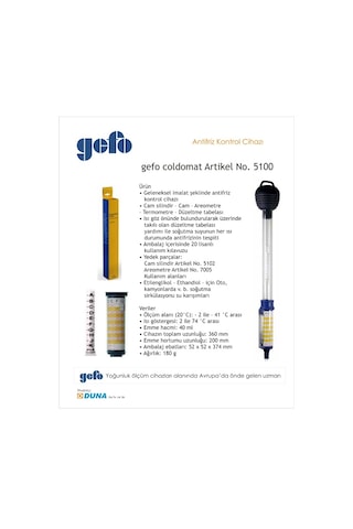 Gefo 5100 Coldomat Antifriz Bomesi