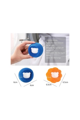 2 Adet Çamaşır Makinesi Ve Evcil Hayvanlar İçin Tüy Toplayıcı Yıkanabilir Sünger Top Renkli