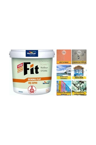 Tr Fit Silikonlu Flat Dış Cephe Boyası 2.5lt 3.5kg Beyaz-kir Tutmaz-solmayan Renkler-kokusuz,beyaz 0.2 L