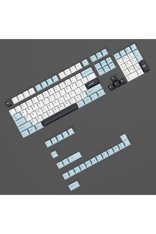 Mekanik Klavye Keycap Seti Mavi-beyaz-siyah 128 Tuşlu Keycap