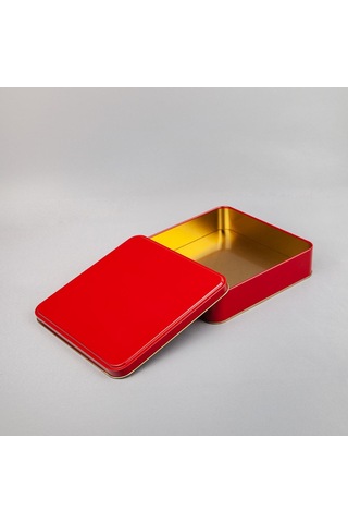Kırmızı Metal Kutu 19,2x19,2x4,5 Cm
