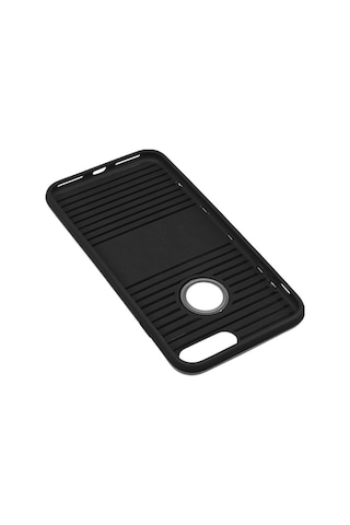 Zore Apple Uyumlu iPhone 7 Plus İle Motomo Silikon Kılıf Dark Silver