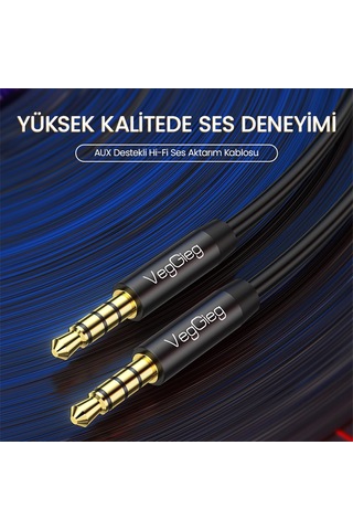 Lexroo 3.5mm Jack Trrs Hi-fi Örgülü Aux Mikrofon Ve Ses Kablosu 3 Metre Standart