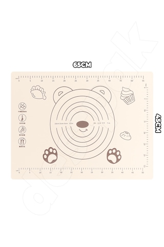 Ayıcık Hamur Matı 45x65cm - Ayıcıklı Yapışmaz Su Geçirmez Silikon Hamur Matı