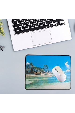 Bilgisayar Keyfi İçin Ada Manzara Motifli 25x32cm Mini Mouse Pad