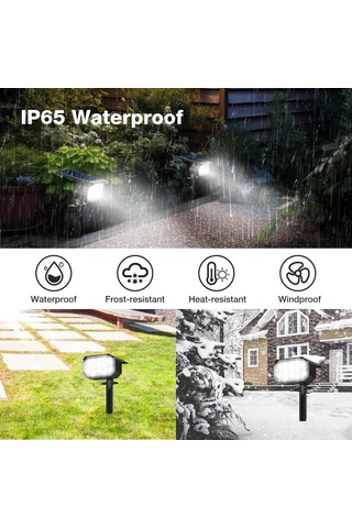 Güneş Spot Işıkları Açık, 66 Leds Peyzaj Spotları Ip65, 660 Lümen, 4 Paket