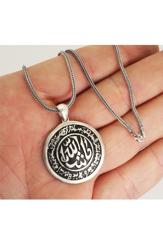 Maşallah Yazılı Gümüş Erkek Kolye Zincir