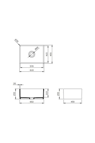 Bocchi Lavello Mutfak Eviyesi 60 CM Parlak Beyaz - 1137-001-0120-03