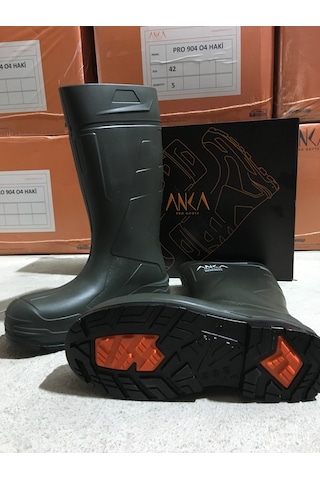 Mekap Anka Pro904 Pu Çizme Uzun Haki O4 Çelik Burunsuz Tüm Nolar