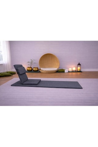 Backjack Meditasyon Sandalyesi Destekli Yer Minderi + 60x180 Kumaş Mat - Backjack 3xl Mat+backjack İkili Set Antrasit