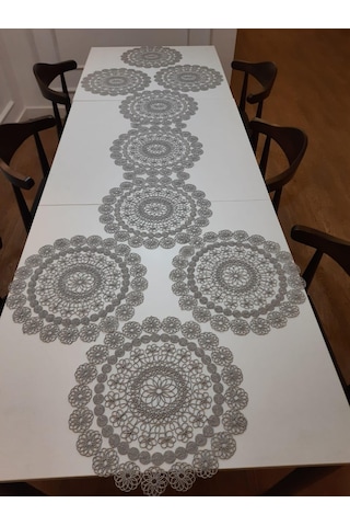 Gri Amerikan Servis Runner Supla 7 Parça Silva Set