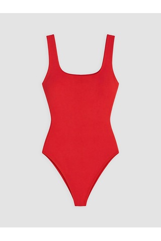 Lcw Vision Kırmızı Kare Yaka Kadın Bodysuit