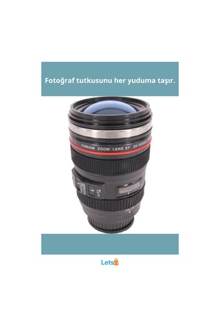 Şık Çelik Objektif Termos Kupa Bardak Çok Renkli