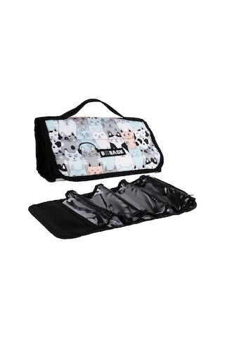 Multi Kalem Kutusu 4 Şeffaf Fermuarlı Bölüm Roll Case Cats Karışık