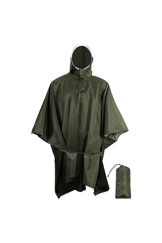 Ximistore9 A Tipi Asker Yeşili Çok Amaçlı Yağmurluk - Mont, Panço, Çadır Ve Nem Engelleme Padı Fonksiyonlarıyla, 230t Nilon, Hafif Ve Taşınabilir Haki