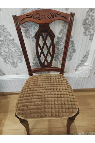 Burush Sandalye İçin 50x50 Cm Pofuduk Yastık, Bağcıklı Yapılmış 211694792 Kahverengi