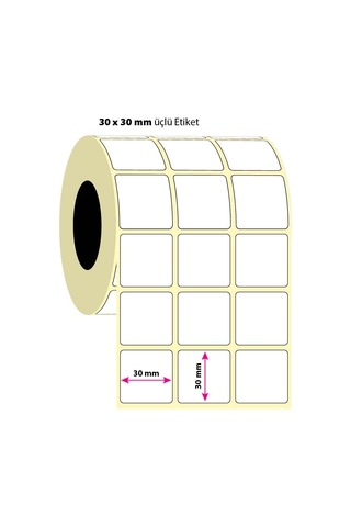 30x30 3'lü Termal Etiket 5 Rulo 20.000 Adet Diğer