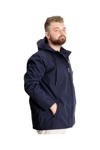 Mode Xl Erkek Softshell Parcalı Kapsonlu Mont 21235 Lacivert 001