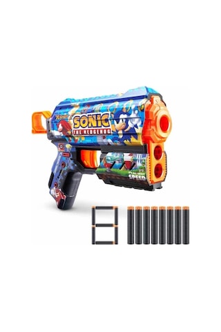 Mey İthalat 36648 X-shot Skins Flux Sonic The Hedgehog 8 Li Sünger Dart Atan Silah 21 Cm -