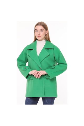 Dip Moda Kadın Kısa Yün Kaşe Kaban Dppltn04 - Benetton Yeşili Yeşil